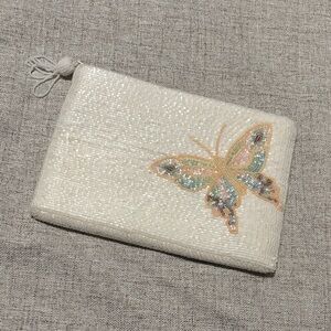 Vintage Beaded Fairycore Whimsical Butterfly Clutch